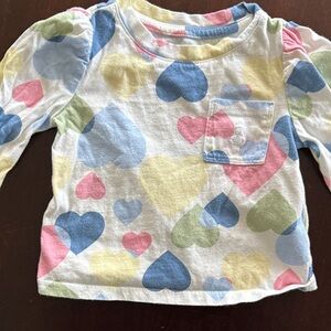 Kids Heart Print Long-Sleeve Top - Pastel Multi